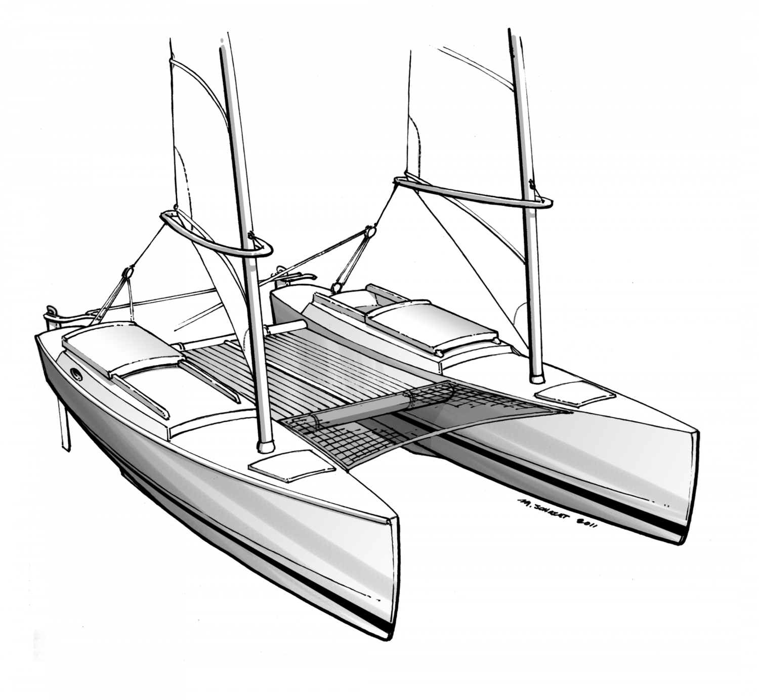 dibujo de catamaranes