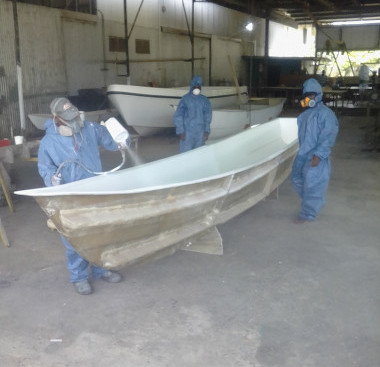 Spraying up hull