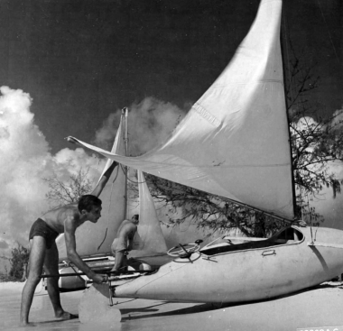 WWII Drop tank sailing trimaran