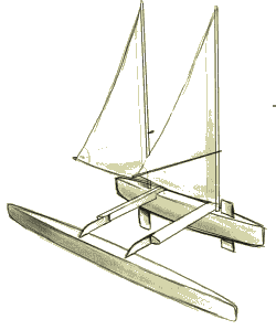 proa model 3 - schooner with long ama